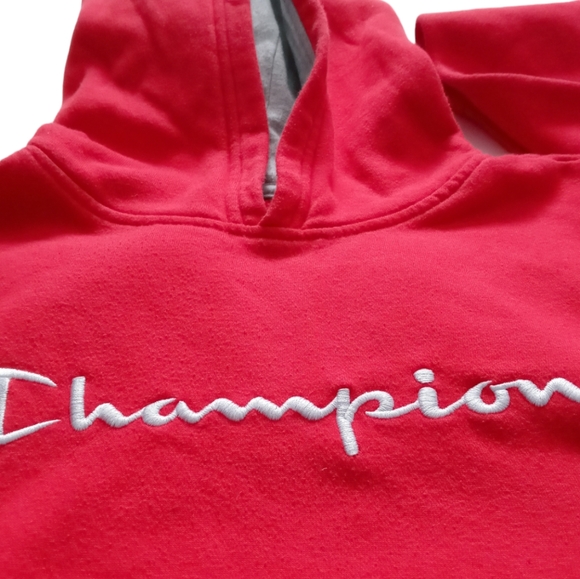 Champion Unisex Long Sleeve Hoodie . Size ( XL ) Red. - Picture 11 of 13